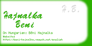 hajnalka beni business card